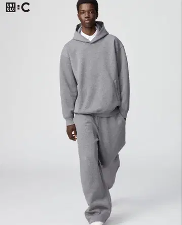 UNIQLO :C 맨투맨 와이드 팬츠 05 Gray 3XL