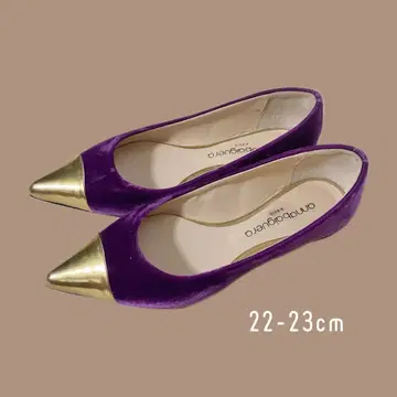 [ 새상품급 ] ANNABAIGUERA 펌프스 36 퍼플 벨로아 골드