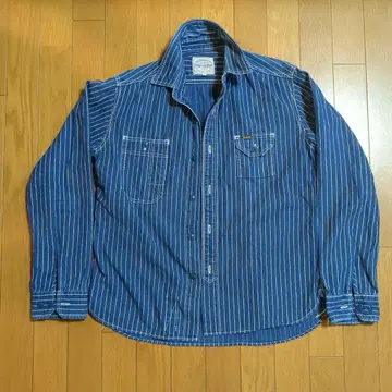 STUDIO D'ARTISAN 스트라이프 데님 셔츠 L 사이즈