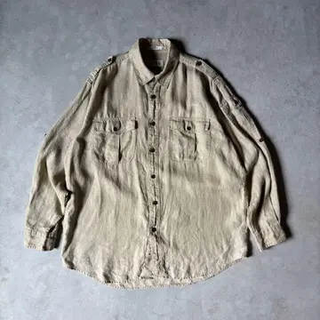 오비스 린넨 셔츠 ORVIS 견장 부착