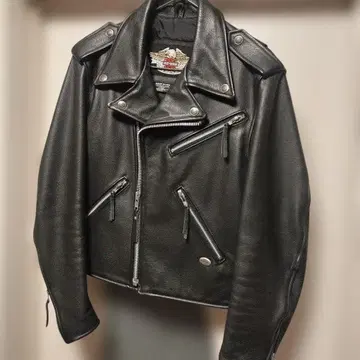 Harley-Davidson 블랙 가죽 더블 라이더 자켓