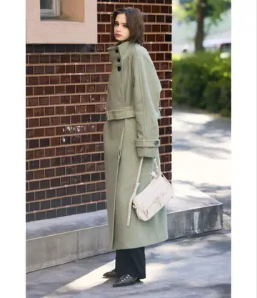 SLY 와이드 스탠드 넥 롱 코트
