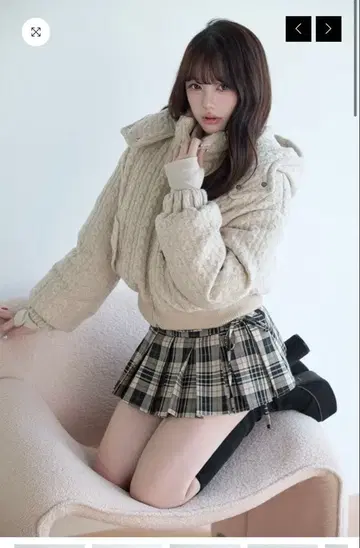 Bunnylis 케이블 니트 퀼팅 자켓