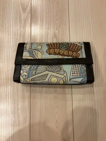 클러치 백 파란색 장식 프린트 핸드메이드