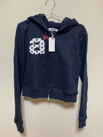 aeae 네이비 크롭 후드티