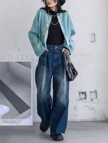 JEANASIS 턱 데님 와이드 팬츠 블루(86)