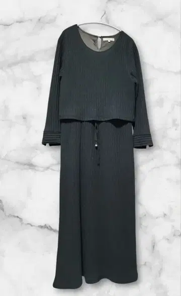 grove 그로브 다크 그린 긴팔 니트 원피스 투피스풍