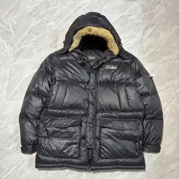 퍼스트 다운 다운 자켓 눕시 두툼한 로고 자수 아메카지 L