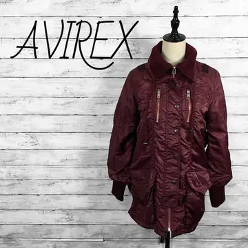 AVIREX 아비렉스 밀리터리 코트 모즈 코트 와인 버건디
