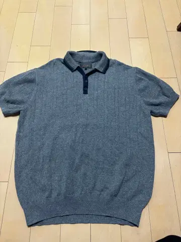 BEAMS 그레이 니트 피케 셔츠