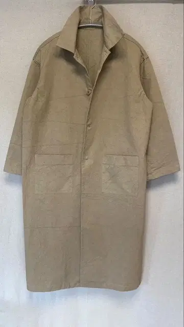 카구레 베이지 코튼 롱 코트