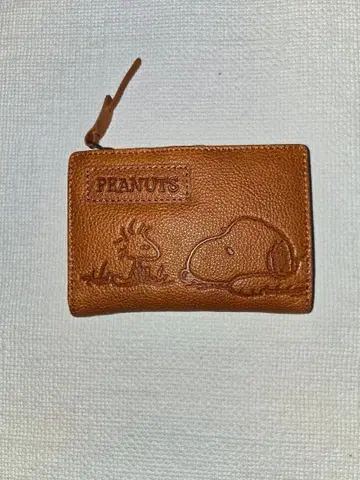 [ 신형 ] SNOOPY 소가죽 접이식 지갑 SNPY-73055 카멜