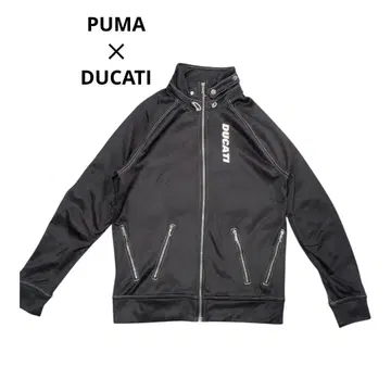 PUMA x DUCATI 콜라보 자켓 블랙 바이커 스탠드 카라