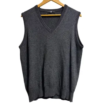 새상품급 ALPHA 캐시미어 100% 그레이 V넥 니트 베스트