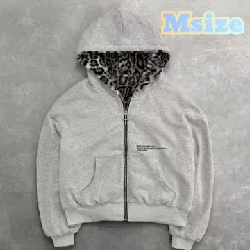 레오파드 후드티 플리스 후드티 리버서블 레오파드 무늬 퍼 후드