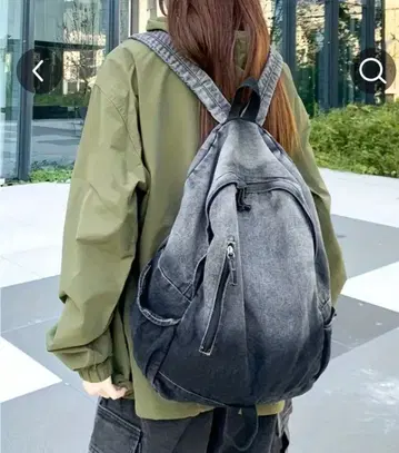 미사용 새상품 백팩 데님 청바지 블랙 그라데이션