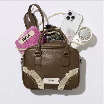 GRAIN 2WAY 빈티지 튤 미니 보스턴 백