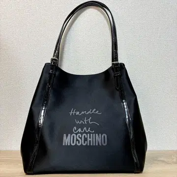 [ MOSCHINO ] 모스키노 핸드백 나일론 에나멜 2WAY 블랙