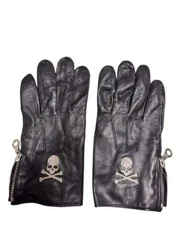 mastermind 마스터마인드 스컬 자수 가죽 장갑