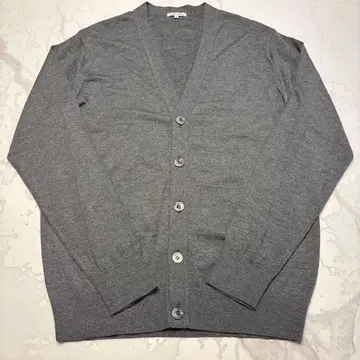 일본제 MORRIS&SONS 울 차콜 그레이 가디건 1223