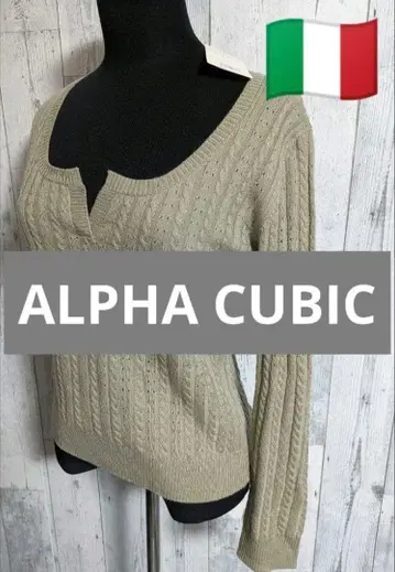 새상품 ALPHA CUBIC 얇은 소재 울 니트 스웨터 3