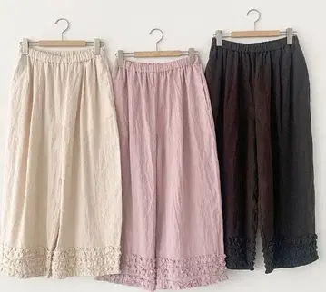 사만사 모스모스 밑단 프릴 팬츠 아이보리