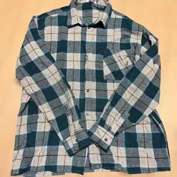 체크 셔츠 구제 의류 빈티지 그린