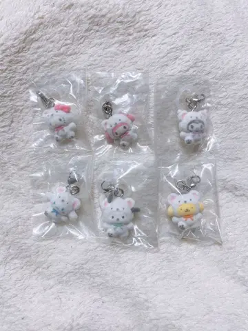 산리오 캐릭터즈 메지루시 액세서리 복슬복슬 스노우 6개 세트