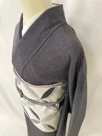 미사용 새상품 순수 실크 이중 기모노 극 모노톤 상어 코몬