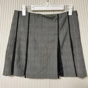 엠케이클랜플러스 레이스 체크 미니 스커트