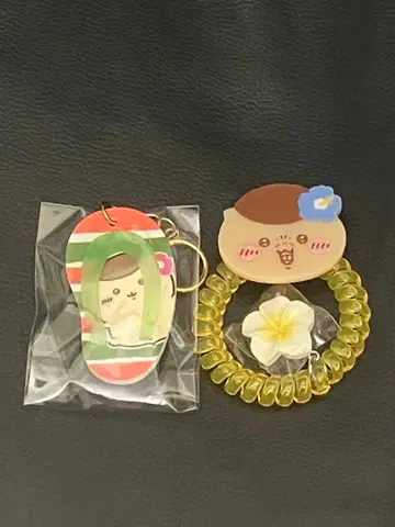 치이카와 (먼작귀) 밤만쥬 비치 샌들 키링 코일 머리끈 세트