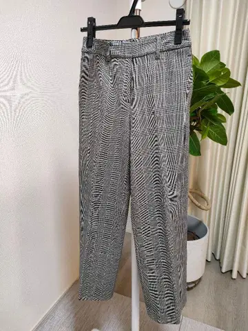 PLST 웜 리저브 와이드 팬츠 그레이 체크 S 사이즈