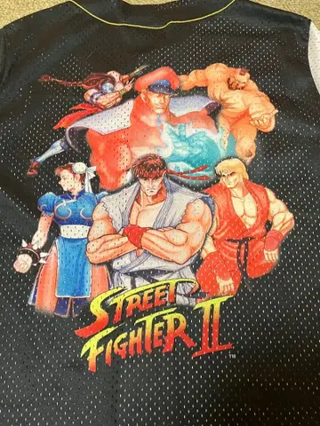 스트리트 파이터 반팔 셔츠 메쉬 T셔츠 XL 사이즈