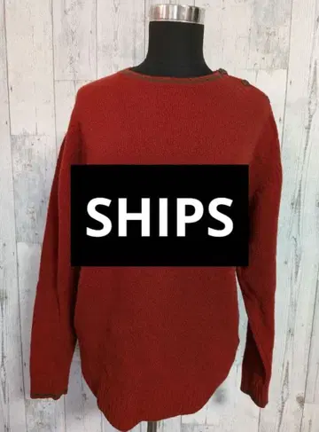 SHIPS BLUELAB 빨간색 울 스웨터 니트 L