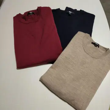 UNIQLO XL 긴팔 니트 스웨터 3색 세트