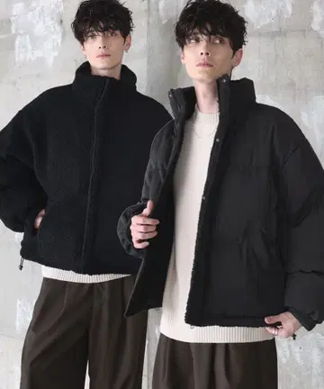 리버서블 블랙 다운 자켓