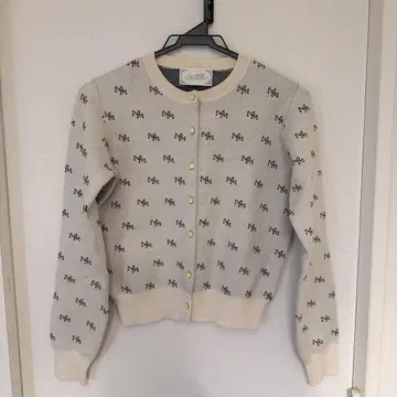 미셸 마카롱 MM 모노그램 니트 가디건 아이보리