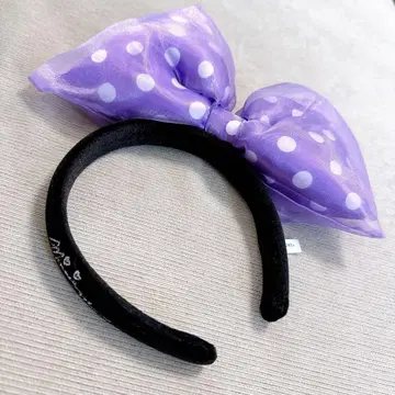 착용 1회 미니 리본 머리띠 보라색 퍼플