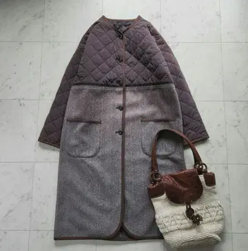 미사용 오드리&존 와드 절개 퀼트 x 헤링본 루즈핏 브라운 계열