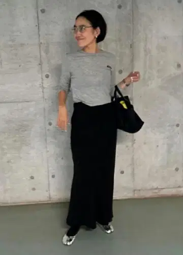 COUDRE 카네코 아야 롱 스커트 블랙