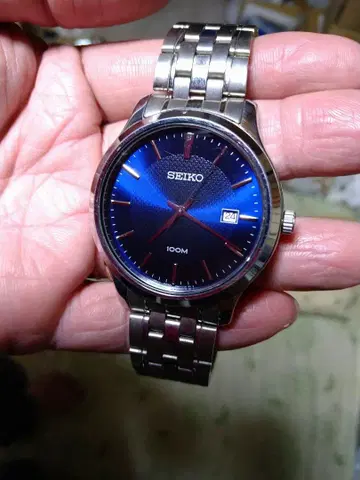 SEIKO 손목시계 쿼츠 파랑 100m 방수 기능