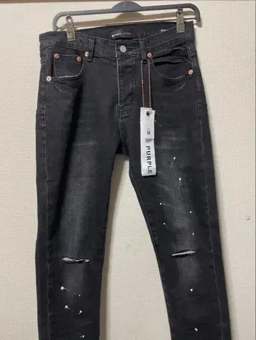PURPLE BRAND 블랙 스키니 데님