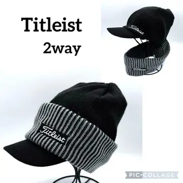 타이틀리스트 챙 니트 캡 넥워머 2way 블랙