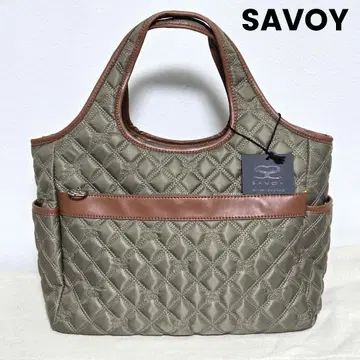 [ 새상품 최상급 ] SAVOY 올리브 그린 퀼팅 토트백 사보이