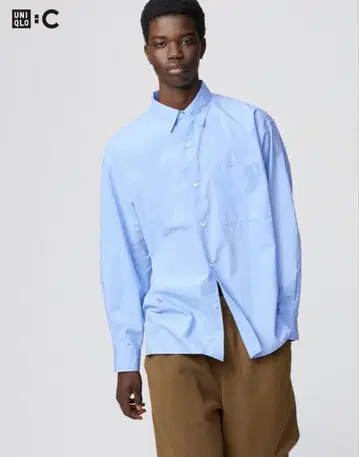 UNIQLO C 브로드 오버사이즈 셔츠 M 사이즈 블루