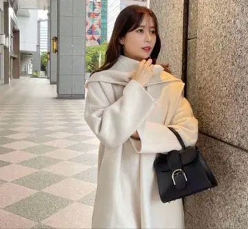 ENEU 에누 머플러 셋업 리버 코트 아이보리