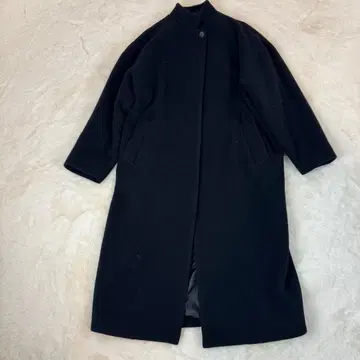 mizuiro ind 스탠드 카라 울 코트 블랙 롱 코트