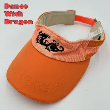 [ 댄스 위드 드래곤 ] 선바이저 골프 드래곤 로고 자수 오렌지 F