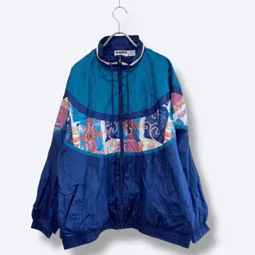 3점 10,000엔 빈티지 구제 의류 도매 레트로 80s 패턴 블루종