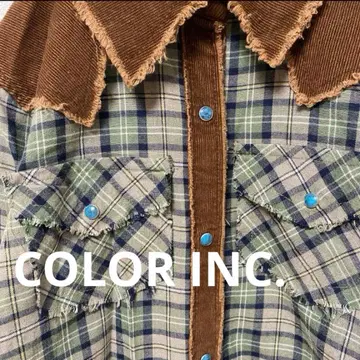 COLOR INC. 체크 셔츠 y2k 플란넬 셔츠 웨스턴 그런지